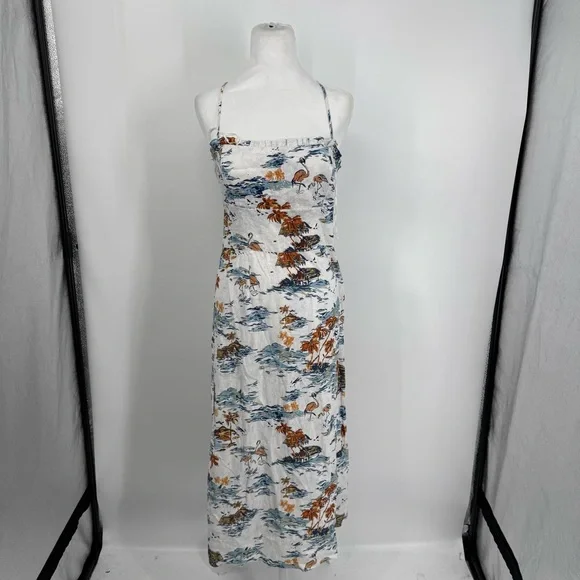 NWT Free People beach party linen dress in tropical print